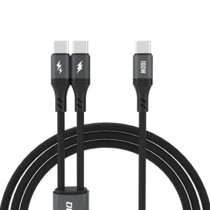 Kábel Dudao L3F 2v1 100 W 1,2 m 2x USB-C – čierna