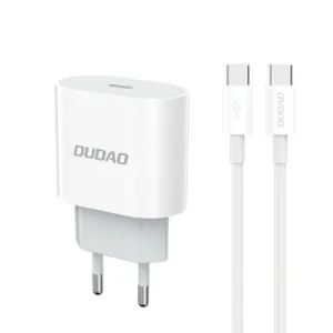Sieťová nabíjačka Dudao A14EUC PD 20 W USB-C s káblom – biela