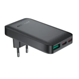 Ultratenká sieťová nabíjačka Acefast A100 65 W GaN 2x USB-C + USB-A – čierna