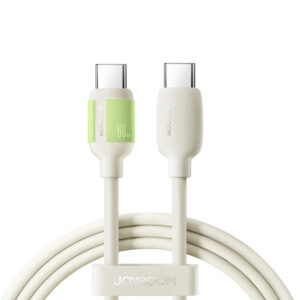 Kábel Joyroom S-A53 USB-C – USB-C 60 W s fluorescenčnou koncovkou, 1,2 m – béžová