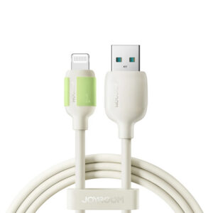 Kábel Joyroom S-A53 USB-A – Lightning 3 A s fluorescenčnou koncovkou, 2 m – béžová