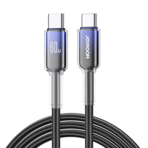 Kábel Joyroom séria Crystal-Clear S-A42 USB-C – USB-C 60 W, 1,2 m – čierna