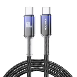 Kábel Joyroom séria Crystal-Clear S-A42 USB-C – USB-C 60 W, 1,2 m – čierna