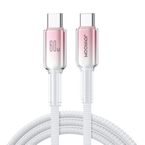Kábel Joyroom séria Crystal-Clear S-A42 USB-C – USB-C 60 W, 1,2 m – biela