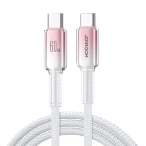 Kábel Joyroom séria Crystal-Clear S-A42 USB-C – USB-C 60 W, 1,2 m – biela