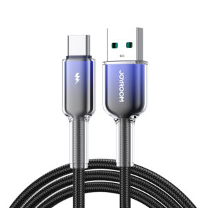 Kábel Joyroom séria Crystal-Clear S-A42 USB-A – USB-C 3 A, 1,2 m – čierna