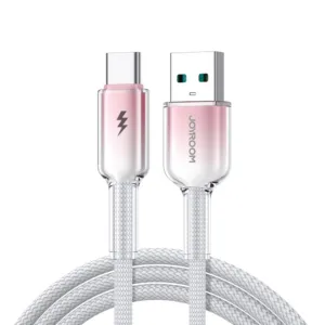 Kábel Joyroom séria Crystal-Clear S-A42 USB-A – USB-C 3 A, 1,2 m – biela