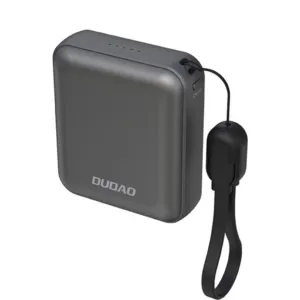 Ultrakompaktná powerbanka Dudao K22+ 10 000 mAh 22,5 W USB-C s príveskom/káblom – sivá