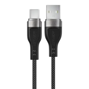 Magnetický opletený kábel Acefast USB-A – USB-C 3 A 1,2 m (C11-04) – čierna