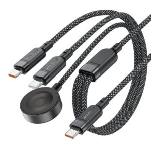 Kábel Acefast C6-11 USB-C 3in1 - 2x USB-C / Qi 480Mb/s 100W 1.2m – čierna
