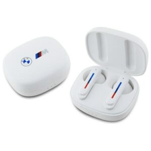 Bezdrôtové slúchadlá BMW Bluetooth BMBEMIATP20LOH TWS + dokovacia stanica biela/biela s potlačou Logos