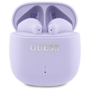 Bezdrôtové slúchadlá Guess GUTWSJ14ESGU TWS Bluetooth s dokovacou stanicou, potlač Classic Logo – fialová