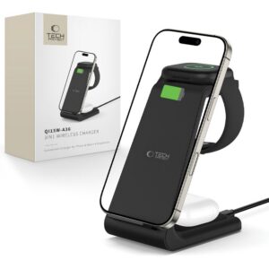 Nabíjacia stanica Tech-Protect QI15W-A36 3v1 pre Apple – čierna