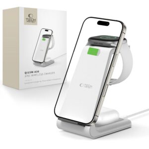 Nabíjacia stanica Tech-Protect QI15W-A36 3v1 pre Apple – biela