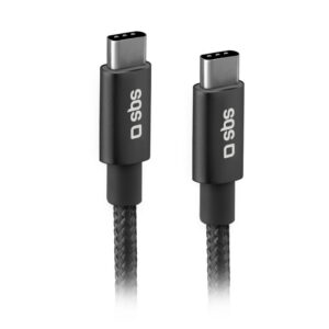 Kábel SBS TECABLETCC20BK USB-C - USB-C 25W Power Delivery 1.5m – sivá
