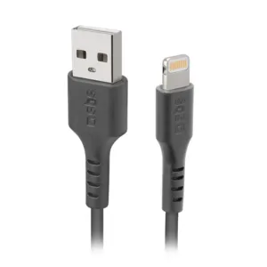 Kábel SBS TECABLEUSBIP589K USB-A – Lightning s certifikáciou MFi, 1 m – čierna