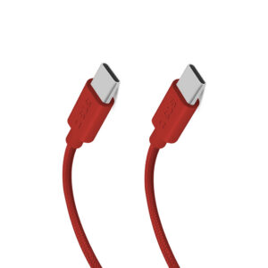 Kábel SBS TECABLETISSUETCCR USB-C - USB-C 1.5m 60W opletený – červená