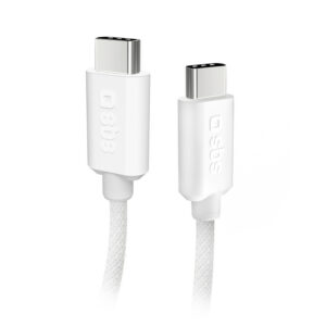 Kábel SBS TECABLETISSUETCCG USB-C - USB-C 1.5m 60W opletený – sivá