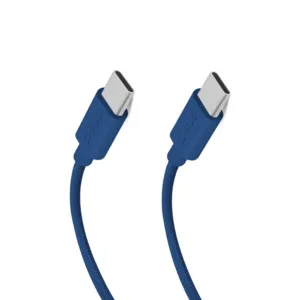 Opletený kábel SBS TECABLETISSUETCCB USB-C – USB-C 60 W, 1,5 m – modrá