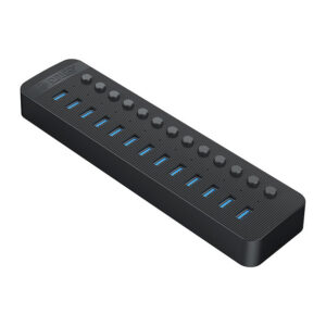 USB hub Orico CT2U3-13AB 13x USB-A 3.0 so spínačmi – čierna