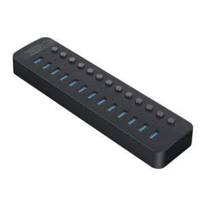 USB hub Orico CT2U3-13AB 13x USB-A 3.0 s vypínačmi – čierna