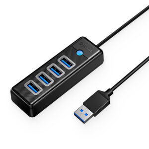 USB hub Orico PW4U-U3 USB-A / 4x USB-A 3.0 – čierna