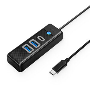 USB hub Orico PWC2U-C3 USB-C na 2x USB-A 3.0 + 1x USB-C 3.0 – čierna