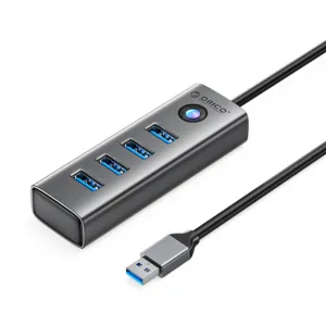 USB hub Orico PDD4U-U3 4x USB-A 3.0 – sivá