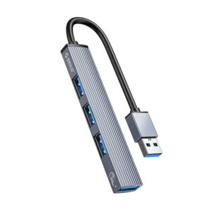 USB hub Orico AH-A13 USB-A dokovacia stanica 1x USB-A 3.0 + 3x USB-A 2.0 – sivá