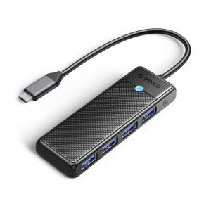 USB hub Orico PAPW4A-C3 USB-A dokovacia stanica 4x USB-A 3.0 – čierna