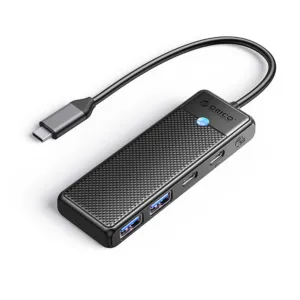 USB hub Orico PAPW2AC-C3 USB-C, dokovacia stanica 2x USB-A 3.0 + 2x USB-C 3.0 – čierna