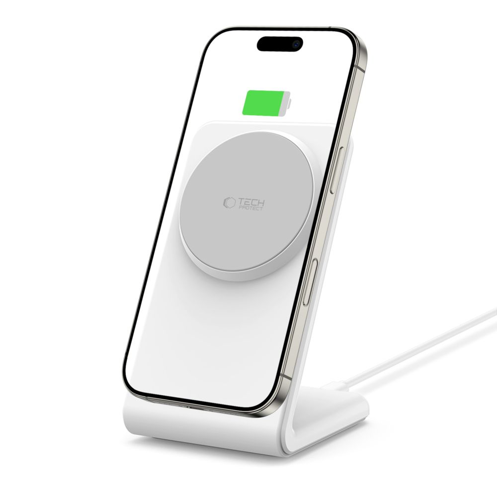 Bezdrôtová nabíjačka Tech-Protect QI15W-A38 MagSafe – biela – Obrázok 2