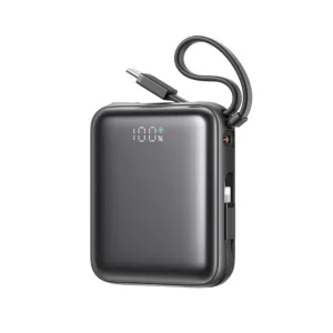 Powerbanka Joyroom JR-PBF27 10 000 mAh 22,5 W so zabudovanými káblami USB-C a Lightning – čierna
