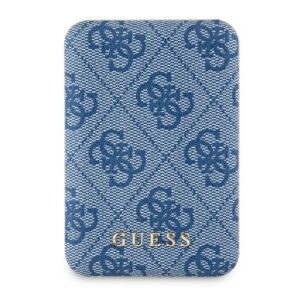 Indukčná powerbanka Guess GUPB5FP4EMGB 4G Leather Metal Logo MagSafe 15 W 5000 mAh – modrá