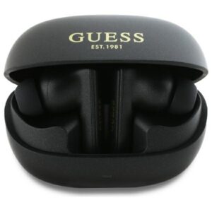 Bezdrôtové slúchadlá Guess GUTWST88MCTGK TWS Bluetooth s dokovacou stanicou, Capsule s potlačou loga – čierna