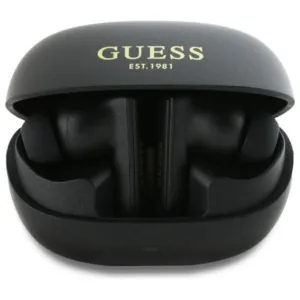Bezdrôtové slúchadlá Guess GUTWST88MCTGK TWS Bluetooth s dokovacou stanicou, Capsule s potlačou loga – čierna