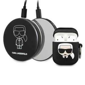 Powerbanka Karl Lagerfeld Ikonik Case pre AirPods + – čierna