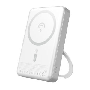 Powerbanka Dudao K28 10 000 mAh PD 22,5 W MagSafe s kovovým krytom a prstencovým stojanom – strieborná