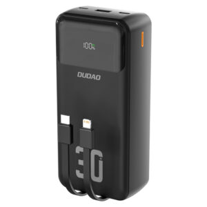 Powerbanka Dudao K15MAX 30 000 mAh PD 22,5 W so zabudovanými káblami – čierna