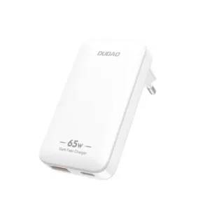 Cestovná sieťová nabíjačka Dudao A65Q GaN 65 W USB-A / USB-C PD, ultratenká, EU / US – biela