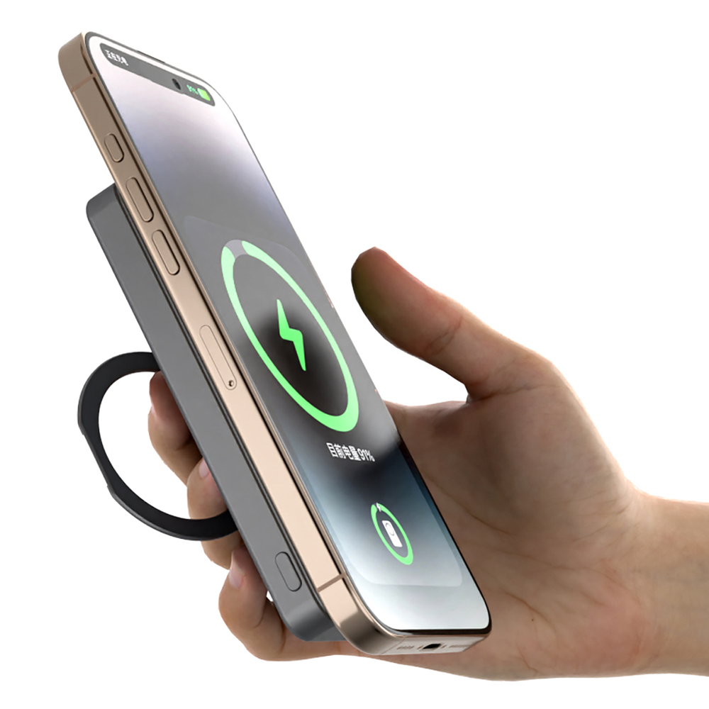 Powerbanka Dudao K28S 20 W PD 5000 mAh s MagSafe a stojanom – sivá – Obrázok 4