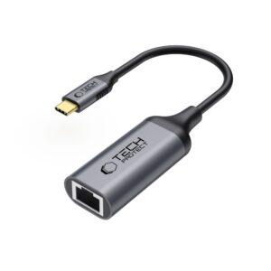 Adaptér Tech-Protect UltraBoost USB-C na Ethernet RJ45 1000 Mb/s – čierna