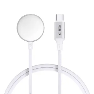 Indukčná nabíjačka Tech-Protect UltraBoost USB-C pre Apple Watch 1 m – biela