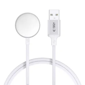Indukčná nabíjačka Tech-Protect UltraBoost USB-A pre Apple Watch 1 m – biela