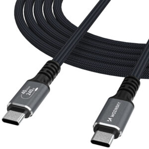 Kábel Wozinsky WPS-UY42S USB-C USB4 40 Gb/s, 240 W, 4K, 2 m – čierna