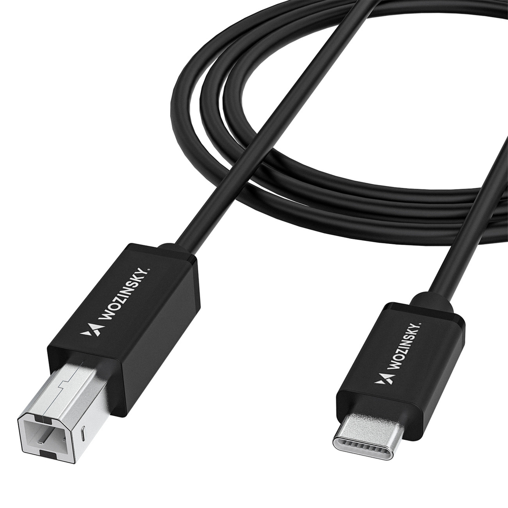 Kábel Wozinsky WKDDY2S USB-B - USB-C 2m – čierna