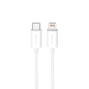 Kábel Puro TPE USB-C – Lightning 20 W, 2 m – biela