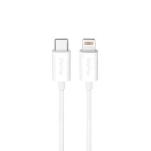 Kábel Puro TPE USB-C – Lightning 20 W, 2 m – biela