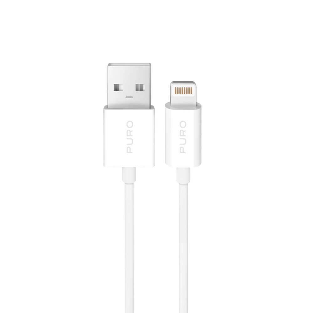 Kábel Puro TPE 12W USB-A - Lightning 2m – biela