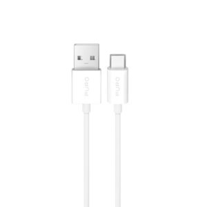 Kábel Puro TPE USB-A – USB-C 10 W, 3 m – biela
